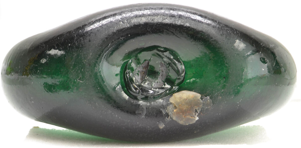 Camel-Back Bottle, Glass; applied decoration