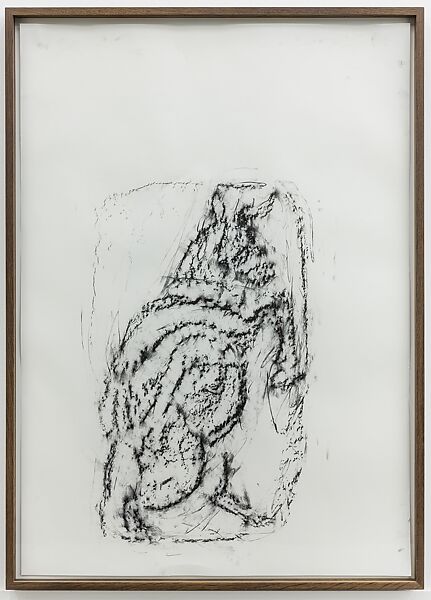 Orthostates, 2017–on going [Orthostat #050], Rayyane Tabet (Lebanese, born 1983), Charcoal rubbing on paper, framed 