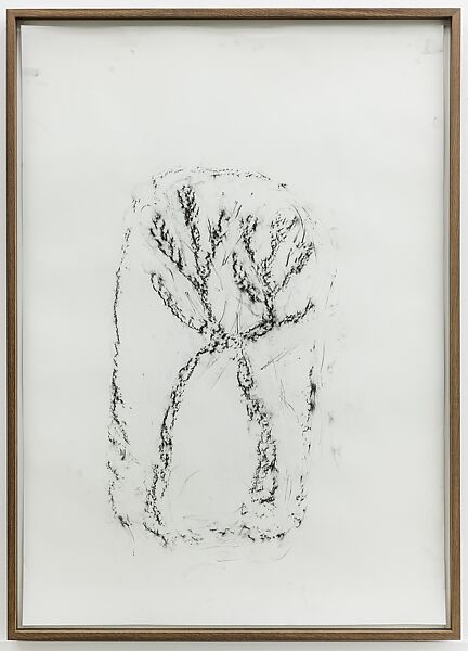 Orthostates, 2017–on going [Orthostat #085], Rayyane Tabet (Lebanese, born 1983), Charcoal rubbing on paper, framed 
