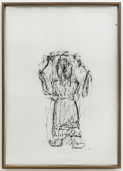Orthostates, 2017–on going [Orthostat #089], Rayyane Tabet (Lebanese, born 1983), Charcoal rubbing on paper, framed 