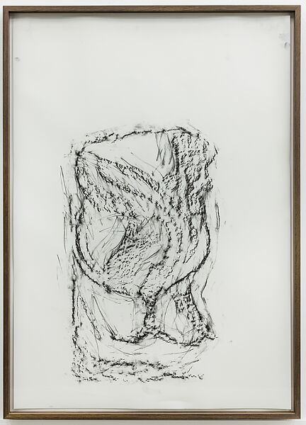 Orthostates, 2017–on going [Orthostat #141], Rayyane Tabet (Lebanese, born 1983), Charcoal rubbing on paper, framed 