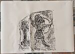 Orthostat #144a, b, from Orthostates, Rayyane Tabet  Lebanese, Charcoal rubbing on paper, framed