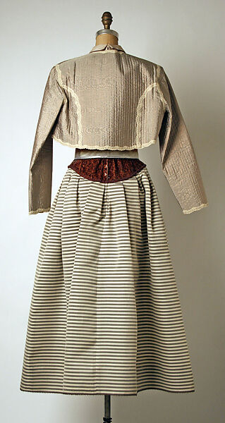 Ensemble, Geoffrey Beene (American, Haynesville, Louisiana 1927–2004 New York), (a) silk, metallic; (b) cotton, plastic, silk; (c) silk, American