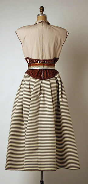 Ensemble, Geoffrey Beene (American, Haynesville, Louisiana 1927–2004 New York), (a) silk, metallic; (b) cotton, plastic, silk; (c) silk, American