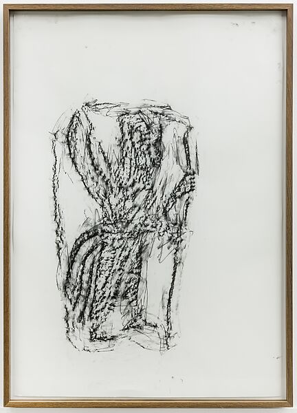 Orthostates, 2017–on going [Orthostat #189], Rayyane Tabet (Lebanese, born 1983), Charcoal rubbing on paper, framed 