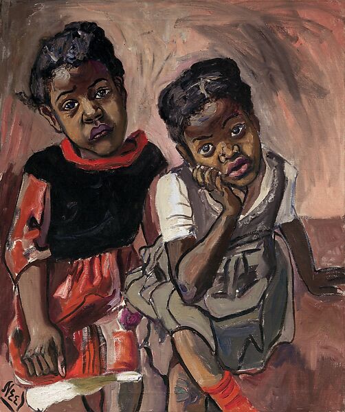 Two Girls, Spanish Harlem, Alice Neel (American, Merion Square, Pennsylvania 1900–1984 New York), Oil on canvas 