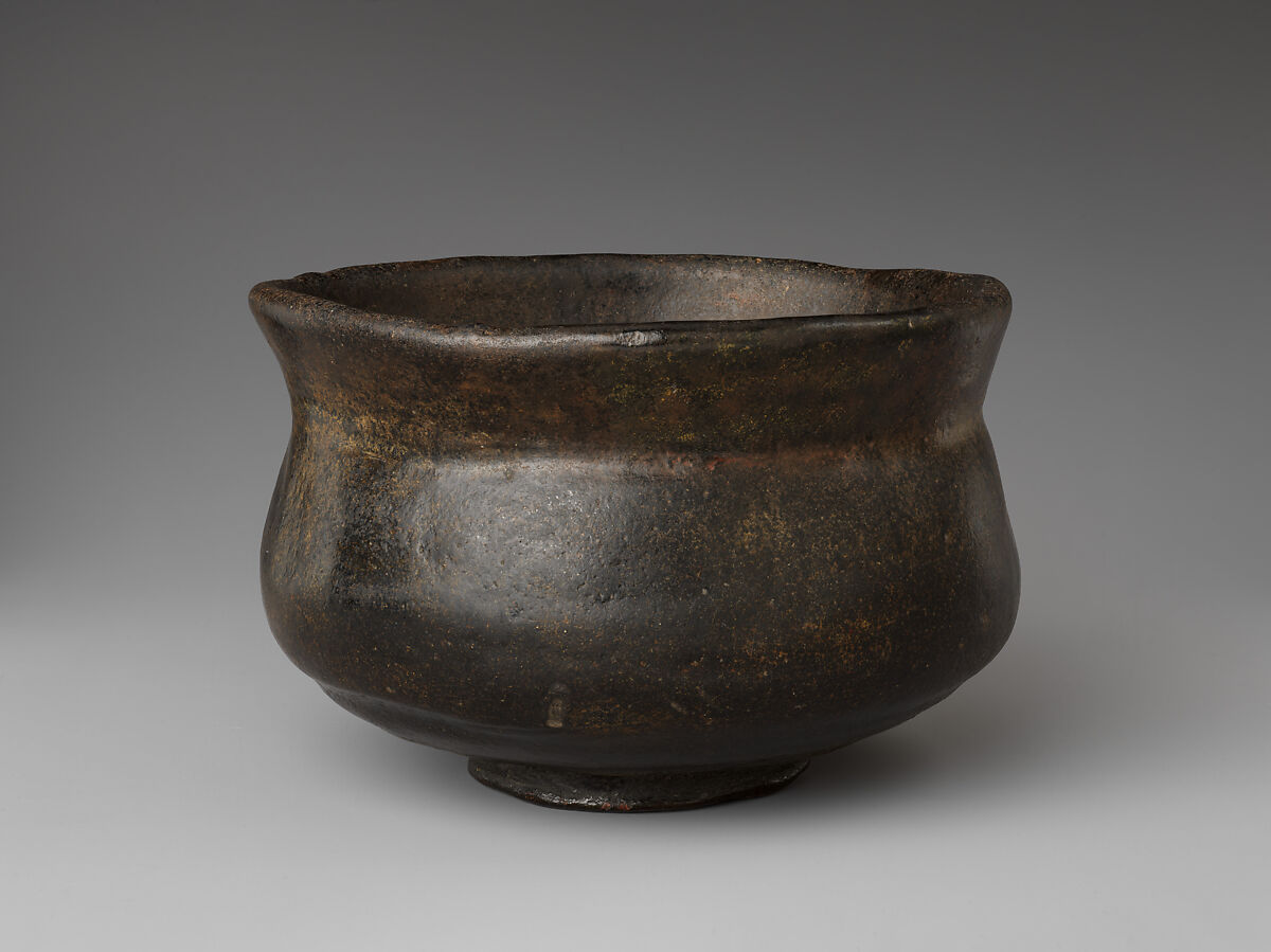 Black Raku Tea Bowl, Named “Kaedegure” (Twilight by the Maples), Attributed to Raku Chōjirō (Japanese, 1516–1592), Earthenware with black Raku glaze (Raku ware), Japan