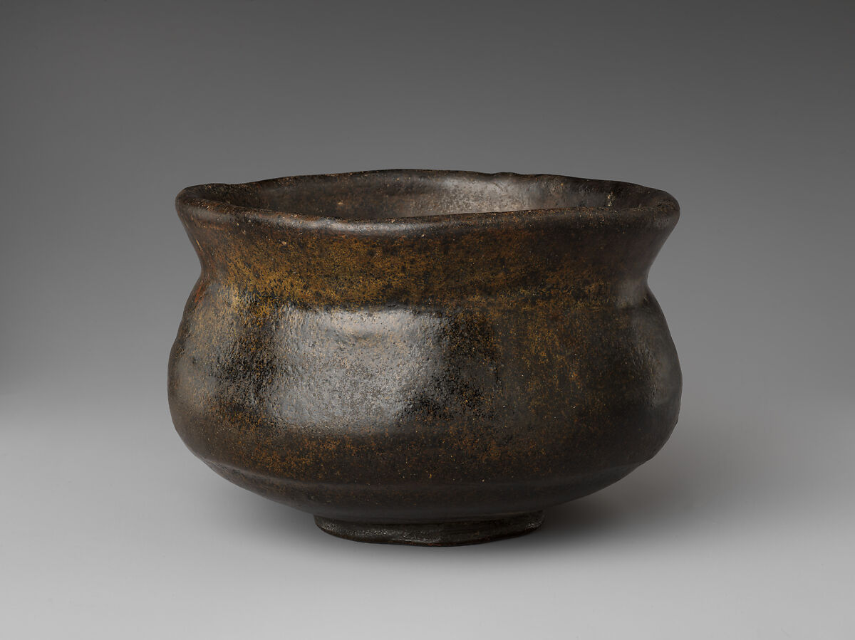 Black Raku Tea Bowl, Named “Kaedegure” (Twilight by the Maples), Attributed to Raku Chōjirō (Japanese, 1516–1592), Earthenware with black Raku glaze (Raku ware), Japan