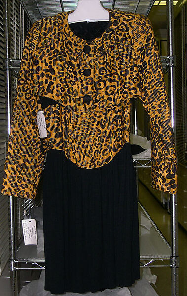 Ensemble, Geoffrey Beene (American, Haynesville, Louisiana 1927–2004 New York), (a) silk, wool, cotton; (b) silk; (c, d) leather, American