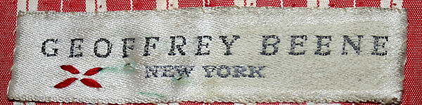 Ensemble, Geoffrey Beene (American, Haynesville, Louisiana 1927–2004 New York), (a) cotton, plastic, silk, metallic; (b) synthetic fiber; (c) cotton, synthetic: (d, e) synthetic fiber, plastic (foam), American