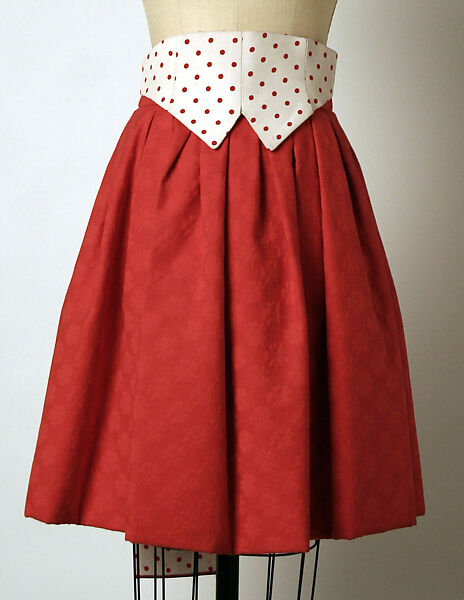 Ensemble, Geoffrey Beene (American, Haynesville, Louisiana 1927–2004 New York), (a) cotton, plastic, silk, metallic; (b) synthetic fiber; (c) cotton, synthetic: (d, e) synthetic fiber, plastic (foam), American