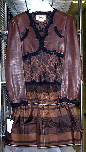 Ensemble, Geoffrey Beene (American, Haynesville, Louisiana 1927–2004 New York), (a) silk; (b) leather, American