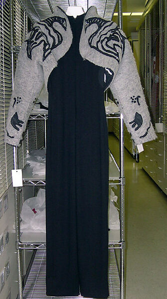 Ensemble, Geoffrey Beene (American, Haynesville, Louisiana 1927–2004 New York), (a) wool, silk, plastic; (b) wool, American