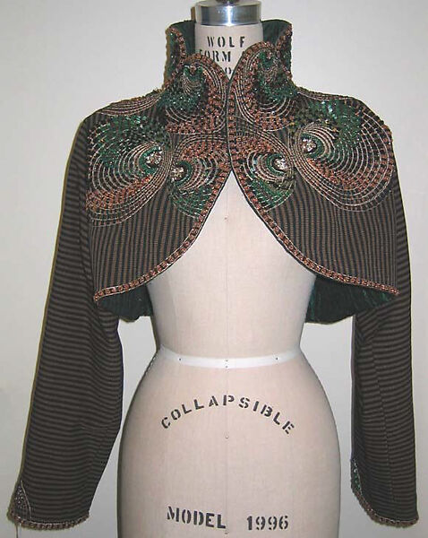 Jacket, Geoffrey Beene (American, Haynesville, Louisiana 1927–2004 New York), cotton, silk, plastic, metallic, American 