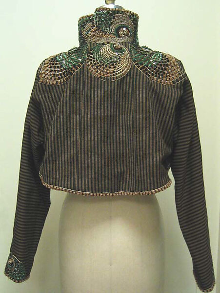Jacket, Geoffrey Beene (American, Haynesville, Louisiana 1927–2004 New York), cotton, silk, plastic, metallic, American
