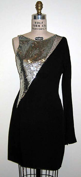Dress, Geoffrey Beene (American, Haynesville, Louisiana 1927–2004 New York), wool, silk, plastic, synthetic fiber, American 