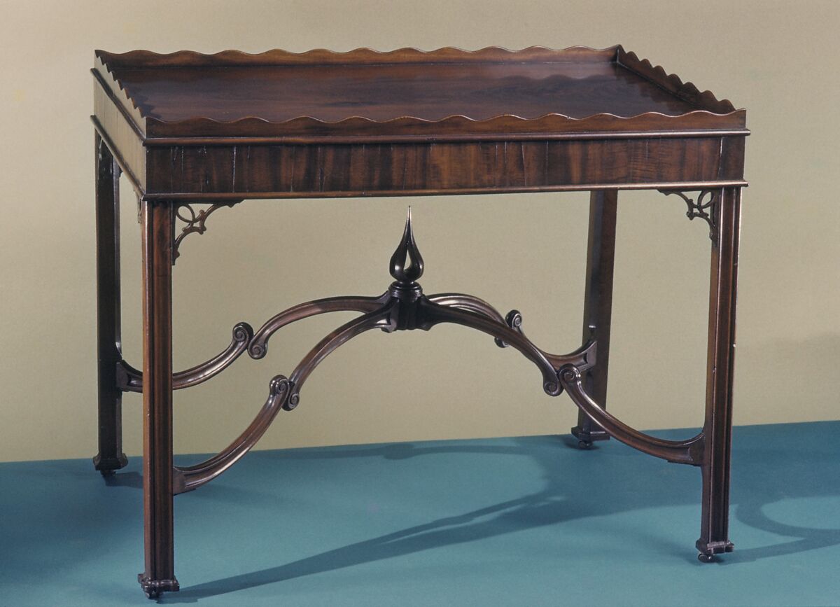 Tea Table, Robert Harrold (American, born England, active 1765–1792), Mahogany, mahogany veneer, maple; brass (modern), American