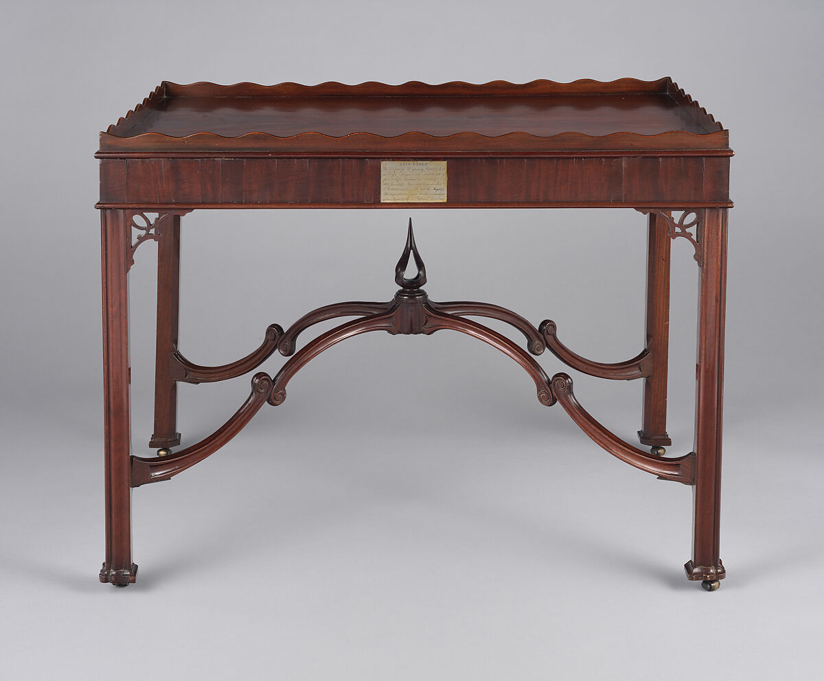 Tea Table, Robert Harrold (American, born England, active 1765–1792), Mahogany, mahogany veneer, maple; brass (modern), American