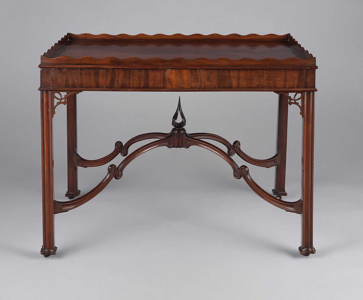 Tea Table, Robert Harrold (American, born England, active 1765–1792), Mahogany, mahogany veneer, maple; brass (modern), American