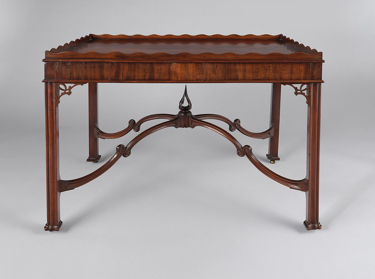 Tea Table, Robert Harrold (American, born England, active 1765–1792), Mahogany, mahogany veneer, maple; brass (modern), American 