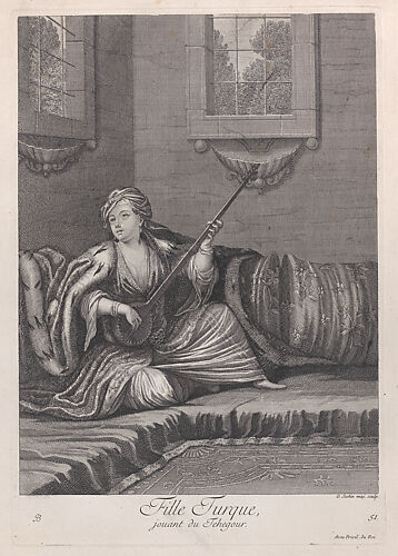 Fille Turque, jouant du Tehegour, plate 51 from 