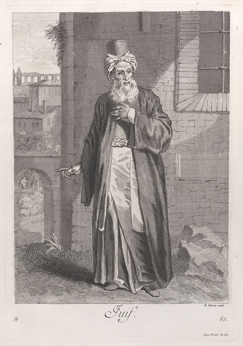 Juif, plate 63 from "Recueil de cent estampes représentent differentes nations du Levant", After Jean Baptiste Vanmour (French, Valenciennes 1671–1737 Istanbul (Constantinople)), Etching and engraving 