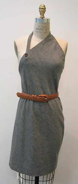 Ensemble, Geoffrey Beene (American, Haynesville, Louisiana 1927–2004 New York), (a) wool, wood; (b) leather, plastic, American 