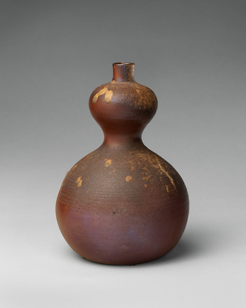 Double Gourd Vessel, Stoneware with natural ash glaze (Bizen ware), Japan 