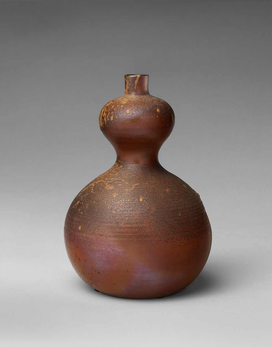Double Gourd Vessel, Stoneware with natural ash glaze (Bizen ware), Japan