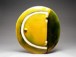 Platter, Yamazaki Akira (Japanese, born 1927), Earthenware with green, yellow, brown glazes, Japan