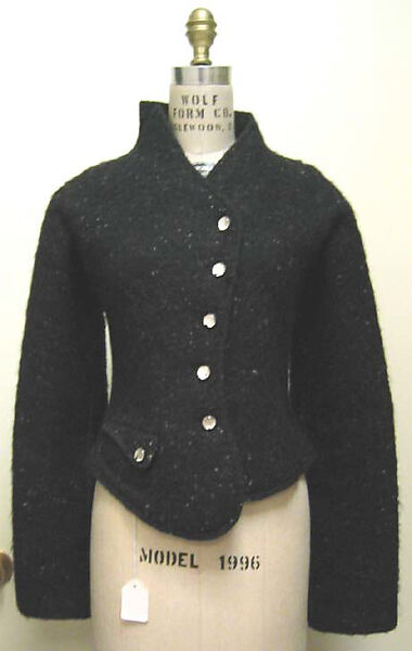 Jacket, Geoffrey Beene (American, Haynesville, Louisiana 1927–2004 New York), wool, glass, plastic, synthetic fiber, metallic, American