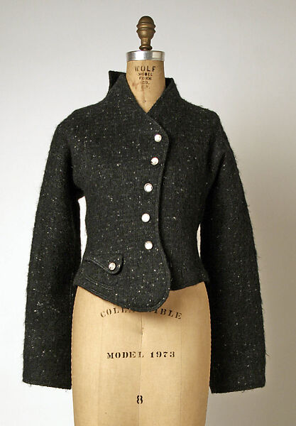 Jacket, Geoffrey Beene (American, Haynesville, Louisiana 1927–2004 New York), wool, glass, plastic, synthetic fiber, metallic, American 