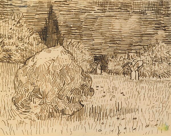 The Public Garden ("The Poet's Garden"), Vincent van Gogh (Dutch, Zundert 1853–1890 Auvers-sur-Oise), Pen and ink on paper 