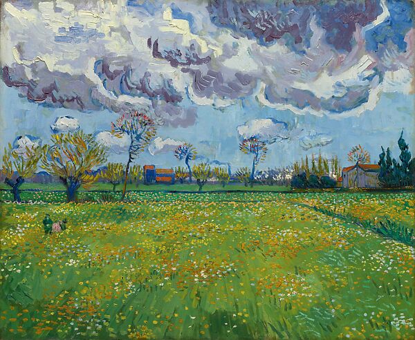 Landscape under Turbulent Skies, Vincent van Gogh (Dutch, Zundert 1853–1890 Auvers-sur-Oise), Oil on canvas 