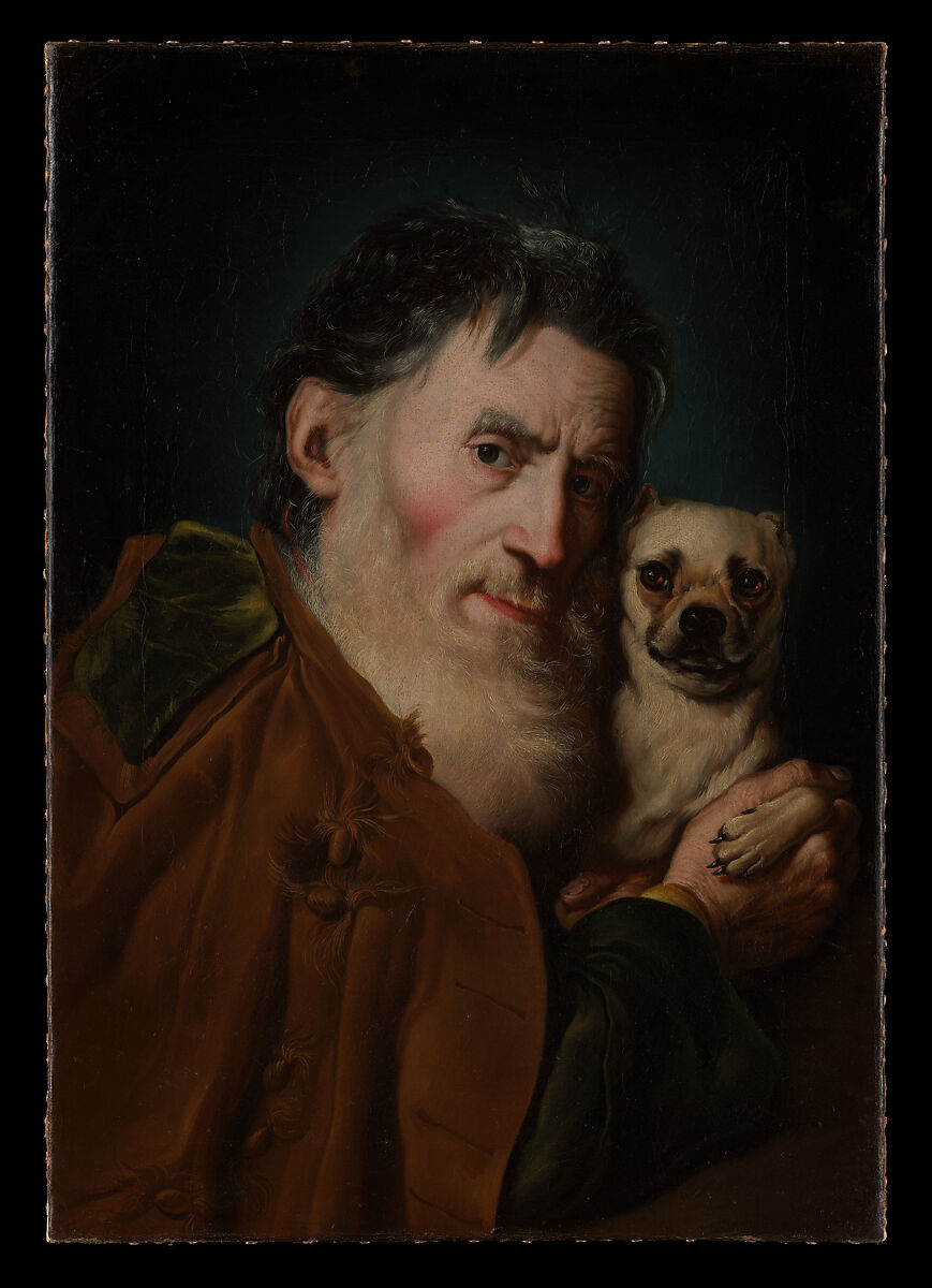 An Old Man with a Dog, Giacomo Ceruti (Italian, Milan 1698–1767 Milan), Oil on canvas 