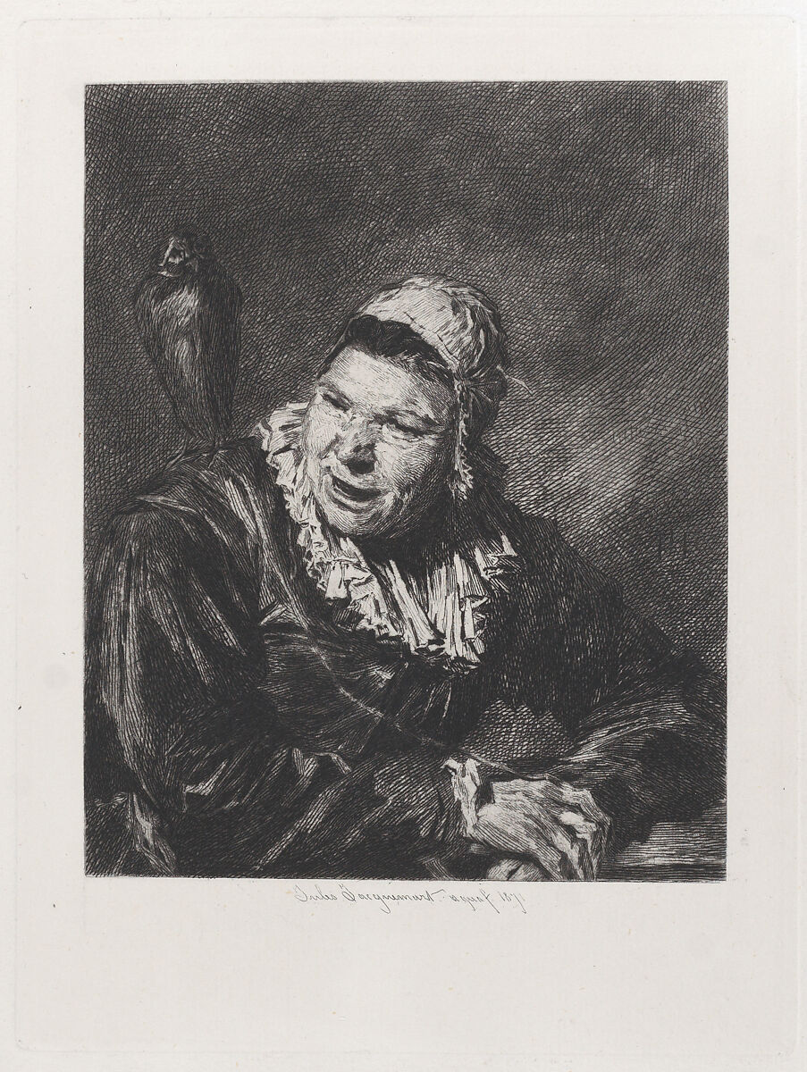 Malle Babbe, after Frans Hals, from "Etchings of Pictures in the Metropolitan Museum New York", Jules-Ferdinand Jacquemart (French, Paris 1837–1880 Paris), Etching, third state of four (Gonse) 