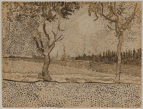 The Road to Tarascon, Vincent van Gogh  Dutch, Reed pen and ink over graphite on paper