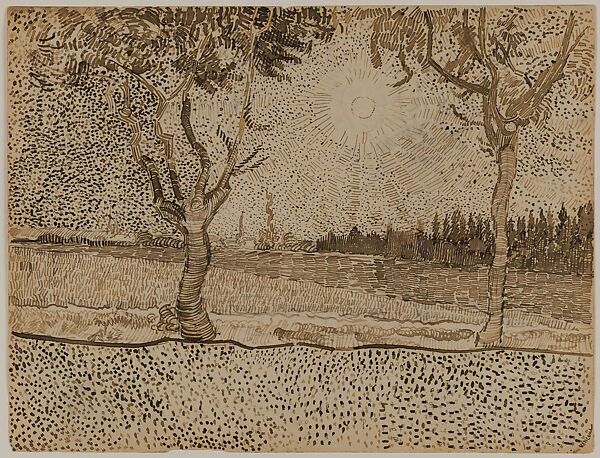 The Road to Tarascon, Vincent van Gogh (Dutch, Zundert 1853–1890 Auvers-sur-Oise), Reed pen and ink over graphite on paper 