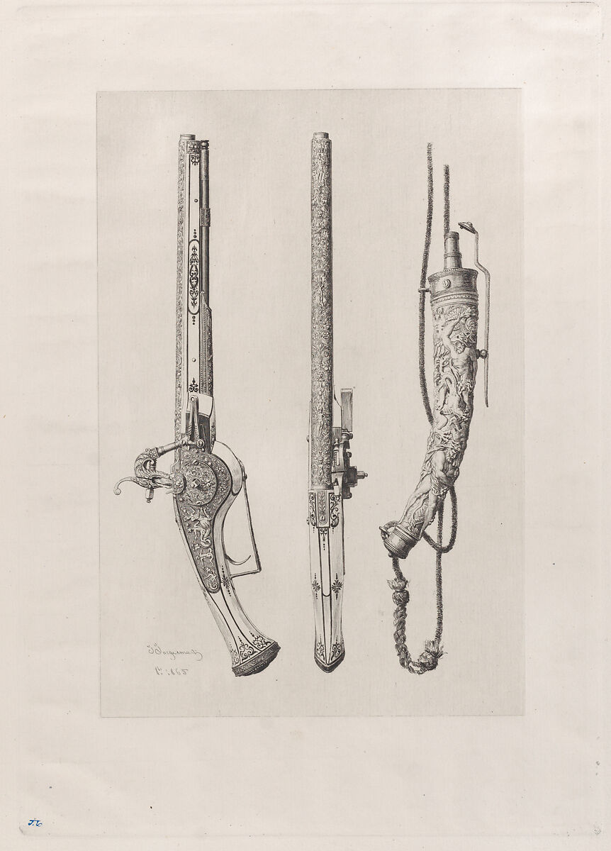 Arms of the XVIth Century, Jules-Ferdinand Jacquemart (French, Paris 1837–1880 Paris), Etching, second state of three (Gonse) 