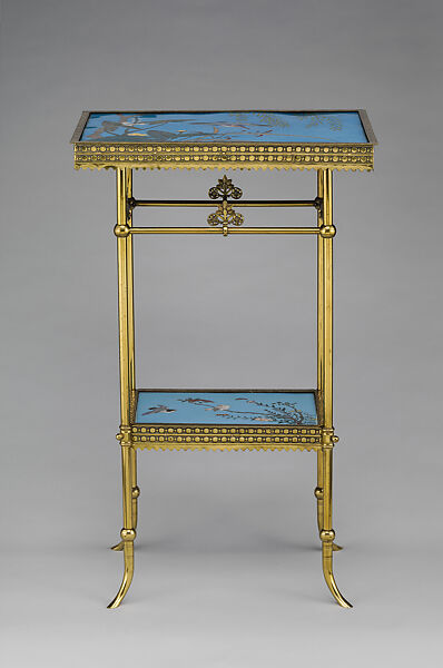 Table, Charles Parker Company (American, Meriden, Connecticut, 1832–1957), Brass, enamel, American 