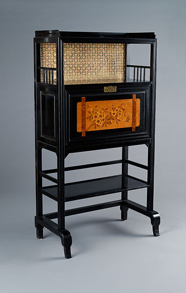 Secrétaire à abattant, Herter Brothers (German, active New York, 1864–1906), Ebonized cherry, maple, and brass, American 