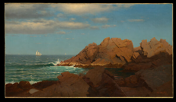 Rocks at Nahant, William Stanley Haseltine (American, Philadelphia, Pennsylvania 1835–1900 Rome), Oil on canvas, American 