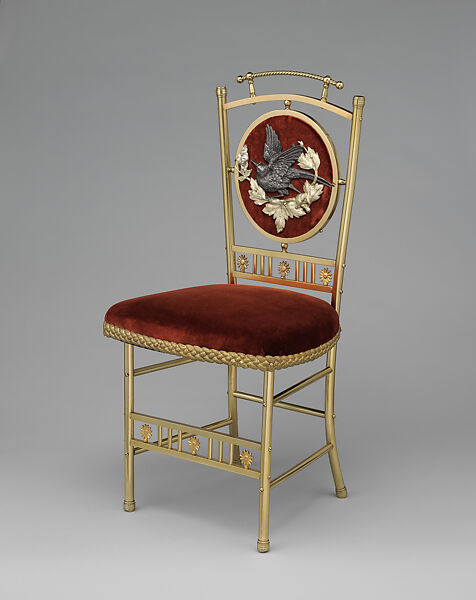 Chair, Charles Parker Company (American, Meriden, Connecticut, 1832–1957), Brass, silver and other plates, American 