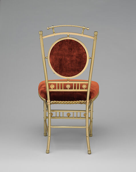 Chair, Charles Parker Company (American, Meriden, Connecticut, 1832–1957), Brass, silver and other plates, American