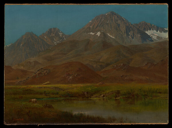 Owen’s Valley, California, Albert Bierstadt (American, Solingen 1830–1902 New York), Oil on paper laid down on canvas, American 