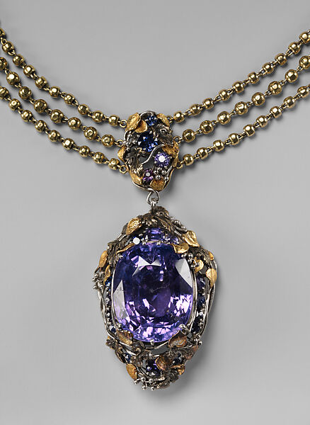 Necklace, Louis C. Tiffany (American, New York 1848–1933 New York), Gold, platinum, sapphires, American 