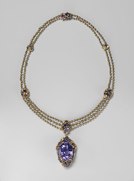 Necklace, Louis C. Tiffany (American, New York 1848–1933 New York), Gold, platinum, sapphires, American