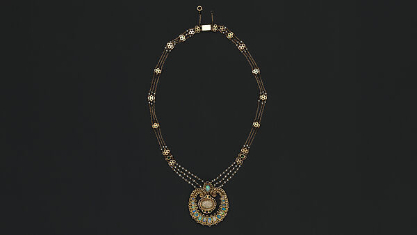 Necklace, Probably designed by Meta Overbeck (American, 1881–1946) for, Gold, opals, pearls, demantoid garnets, sapphires, American