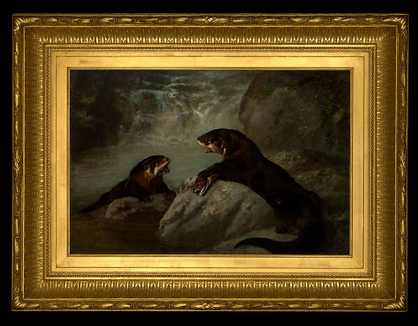 Otters by the Water’s Edge, Arthur Fitzwilliam Tait (American (born England), Liverpool 1819–1905 Yonkers, New York), Oil on canvas, American 