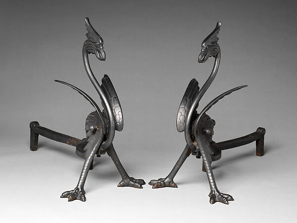 Andiron, Bradley &amp; Hubbard Mfg. Co. (American, Meriden, Connecticut, 1852–1940), Iron, American